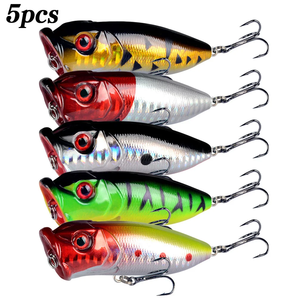 5Pcs Popper Fishing Lures 3d E - Fishing Lure Popper review and price