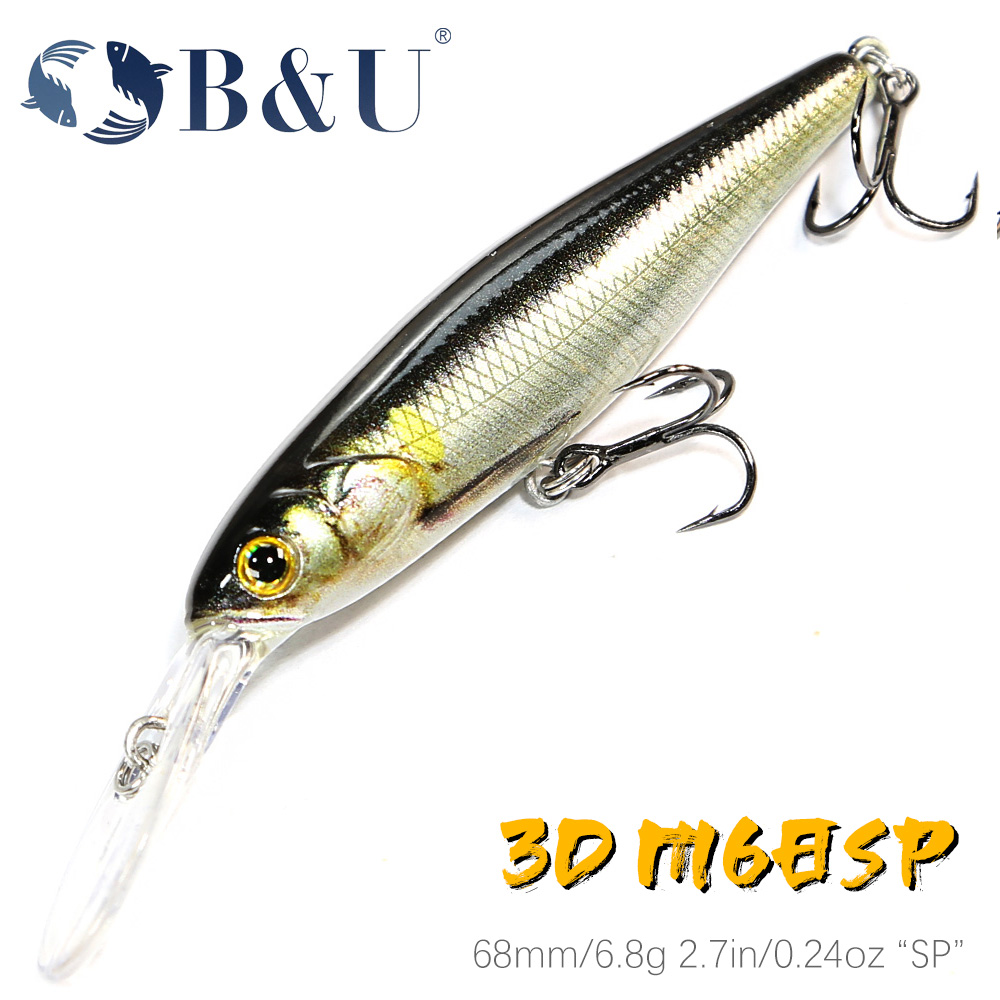 B&U  68mm 3D Printing Shad Sus - Fishing Lure Jerkbait review and price