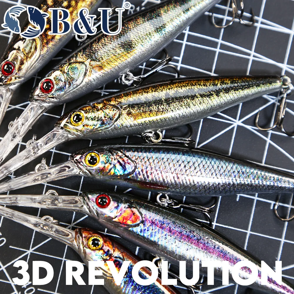 B&U  68mm 3D Printing Shad Sus - Fishing Lure Jerkbait review and price
