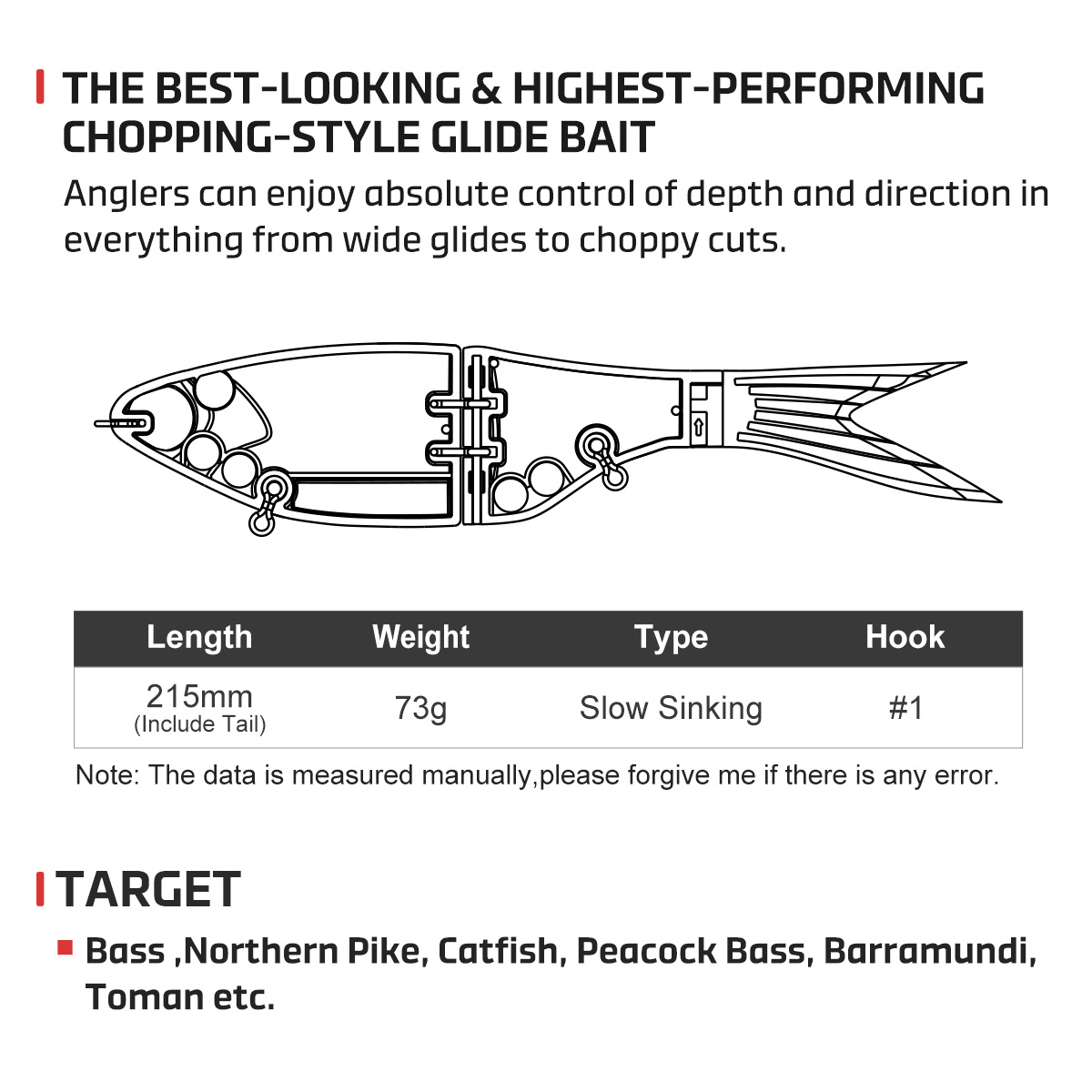 Noeby 215mm 73gAmata Glide Swi - Fishing Lure Spinnerbait review and price